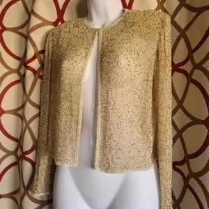 NWT Vintage Adrianna Papéll Beaded Silk Evening Jacket